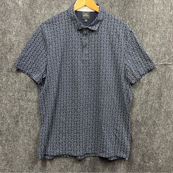 A|X Armani Exchange Men's Regular-Fit Logo-Print Polo Shirt Size Large - Picture 1 of 14
